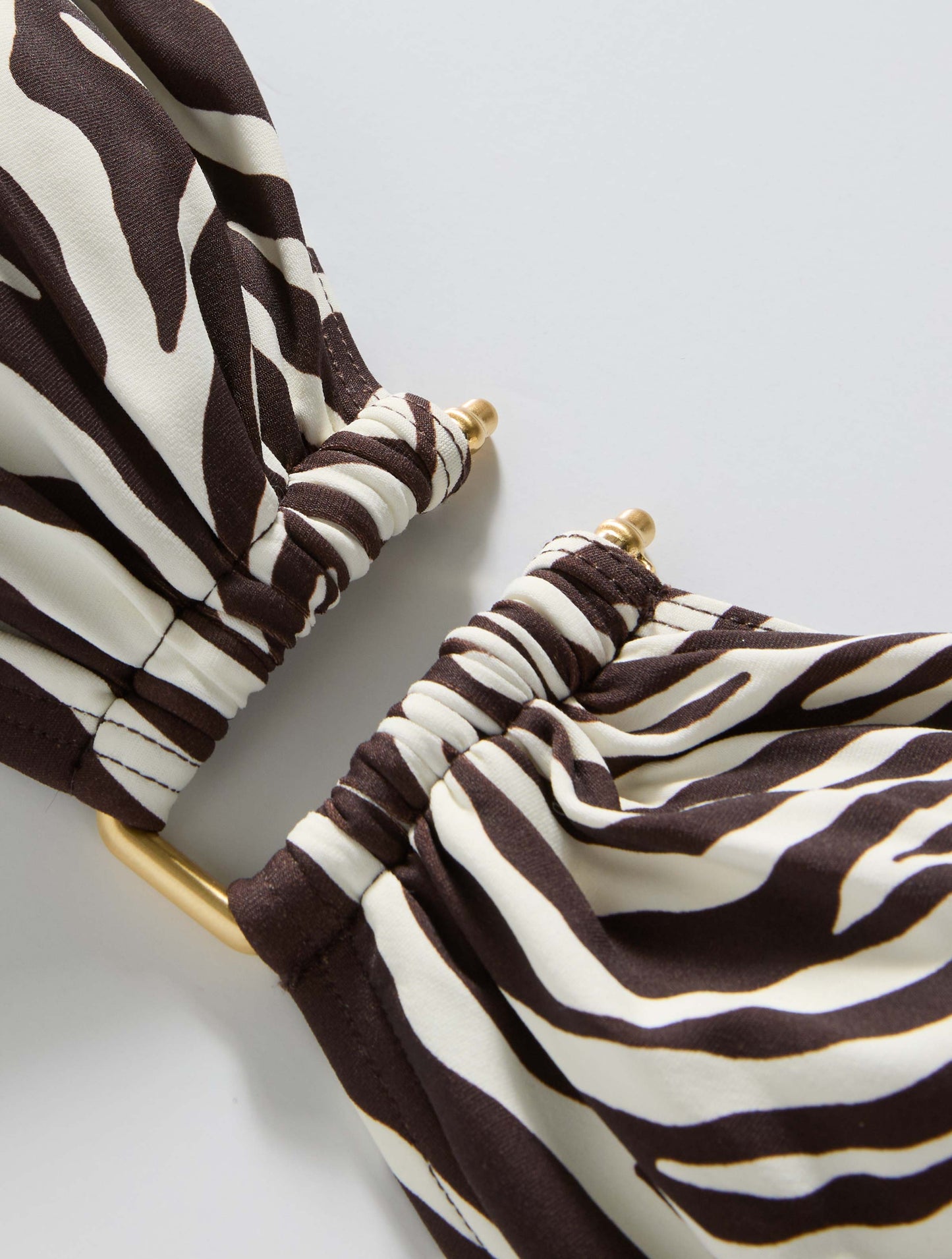Vince Camuto Bandeau Bikini Top - Mini Zebra - 212 CHOCOLATE