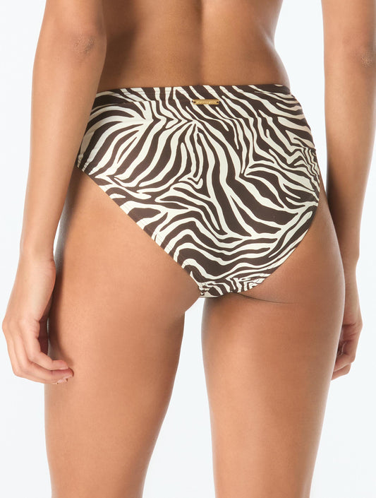 Vince Camuto Twist Front Bikini Bottom - Mini Zebra - 212 CHOCOLATE