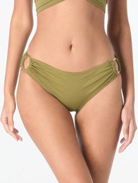 Carmen Marc Valvo Side Ring Bikini Bottom - Solids - 344 Olive