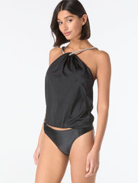 Carmen Marc Valvo High Neck Beaded Tankini Top - Starlight Lux - 001 BLACK