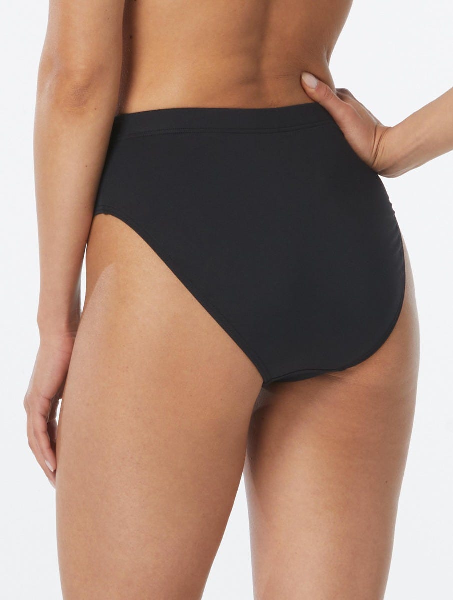 Beach House Sport Bethany High Waist Bikini Bottom - Solids - 001 BLACK