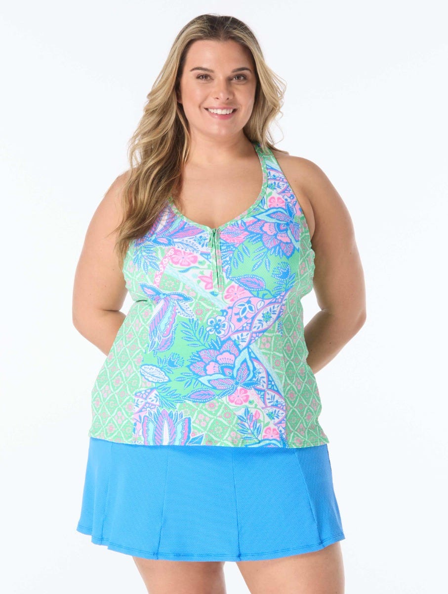 Beach House Plus Erinna Racerback Tankini Top Estate Mosaic