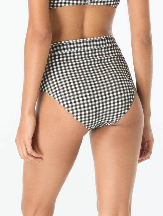 Michael Kors High Waisted Bikini Bottoms - Boho Gingham - Beach2Ocean