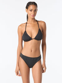 MICHAEL Michael Kors String Bikini Top - Laser Cut Scuba - 001 BLACK