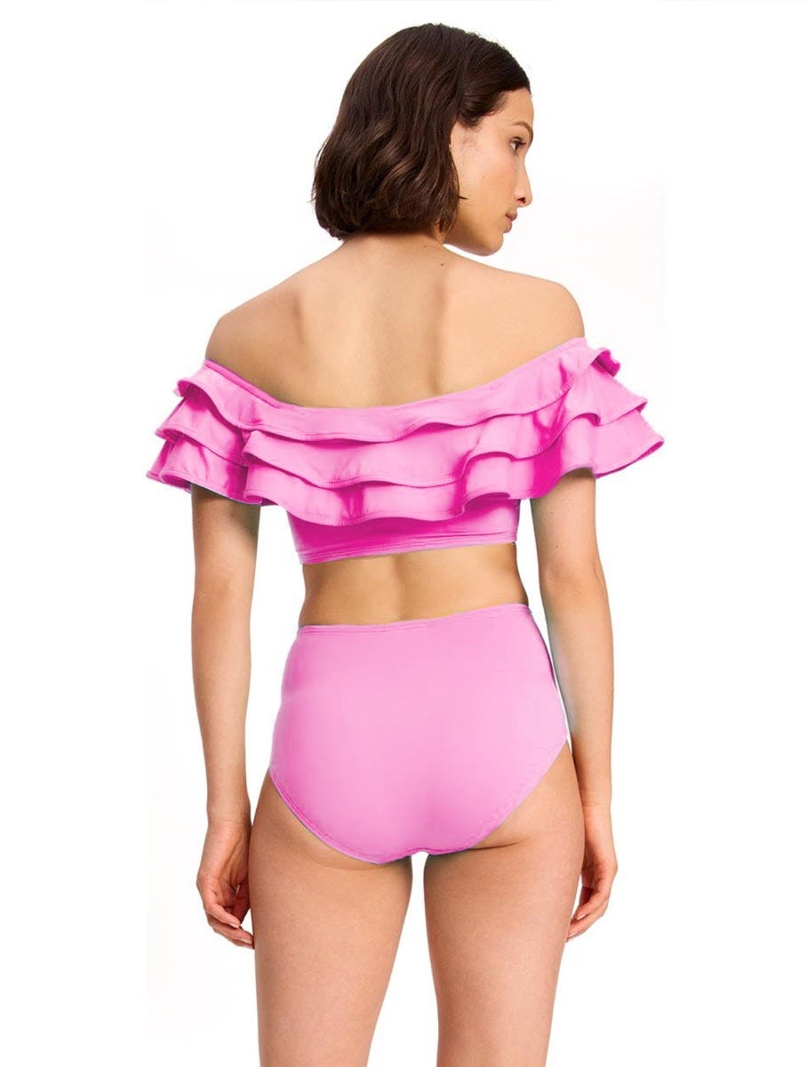 kate spade new york Ruffle Bikini Top - Solids - 692 CAROUSEL PINK