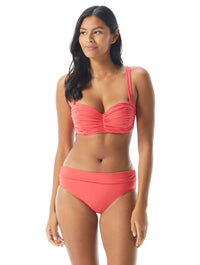 Coco Reef Charisma Bra Sized Underwire Bandeau Bikini Top - Classic Solids - 816 Papaya