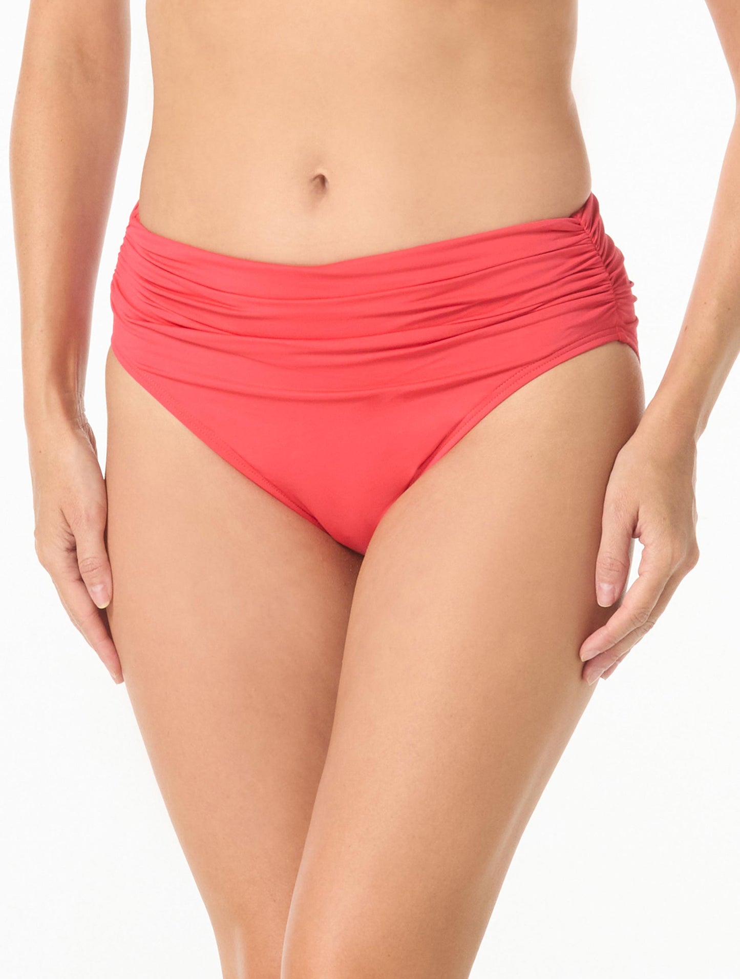 Carmen Marc Valvo Shirred Bikini Bottom - Solids