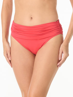 Carmen Marc Valvo Shirred Bikini Bottom - Solids