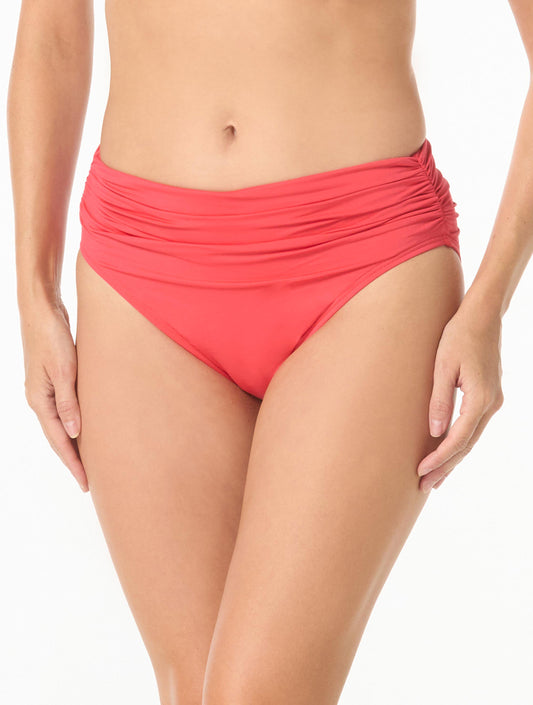 Carmen Marc Valvo Shirred Bikini Bottom - Solids