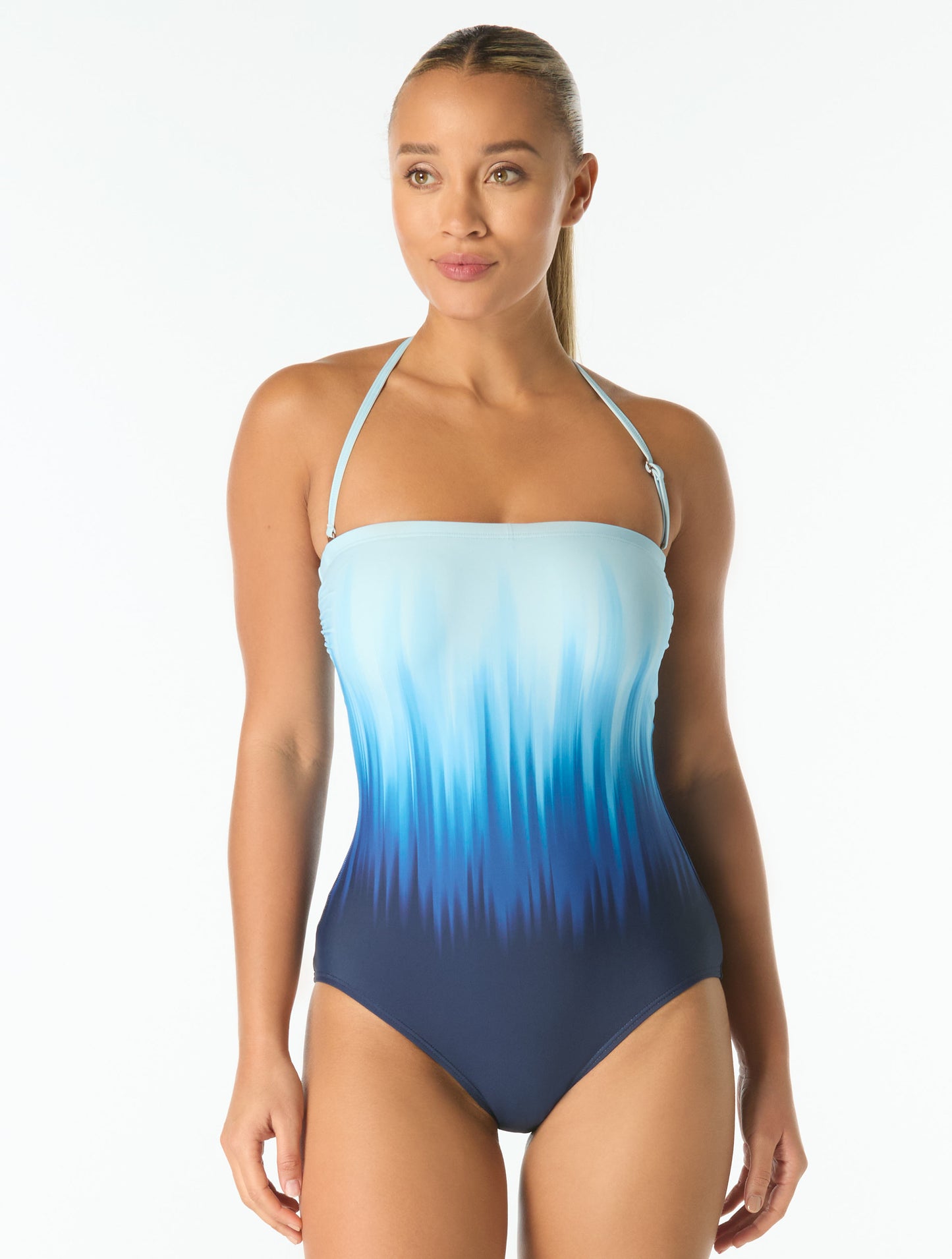 Carmen Marc Valvo Underwire Bandeau One Piece Swimsuit - Midnight Ombre