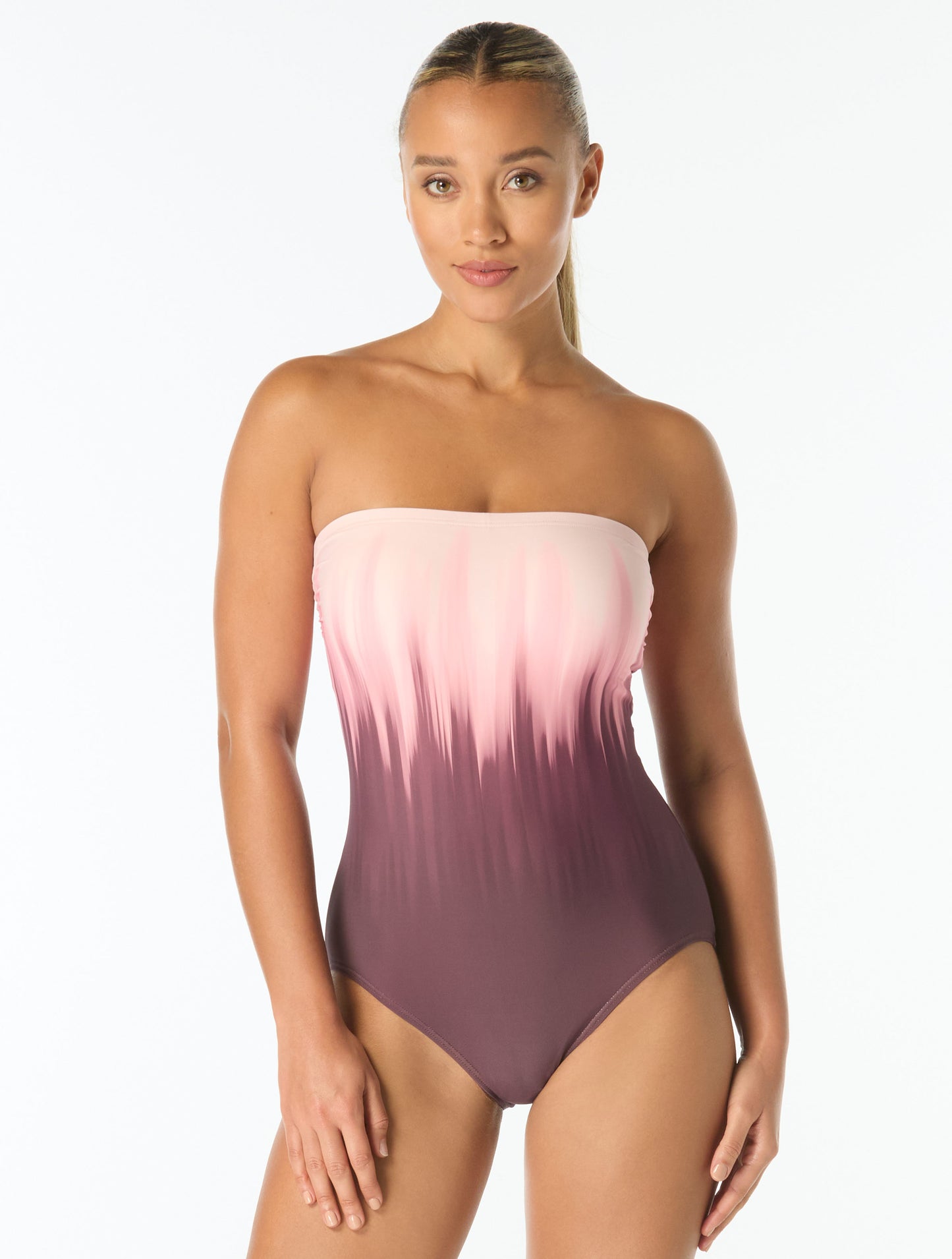 Carmen Marc Valvo Underwire Bandeau One Piece Swimsuit - Midnight Ombre