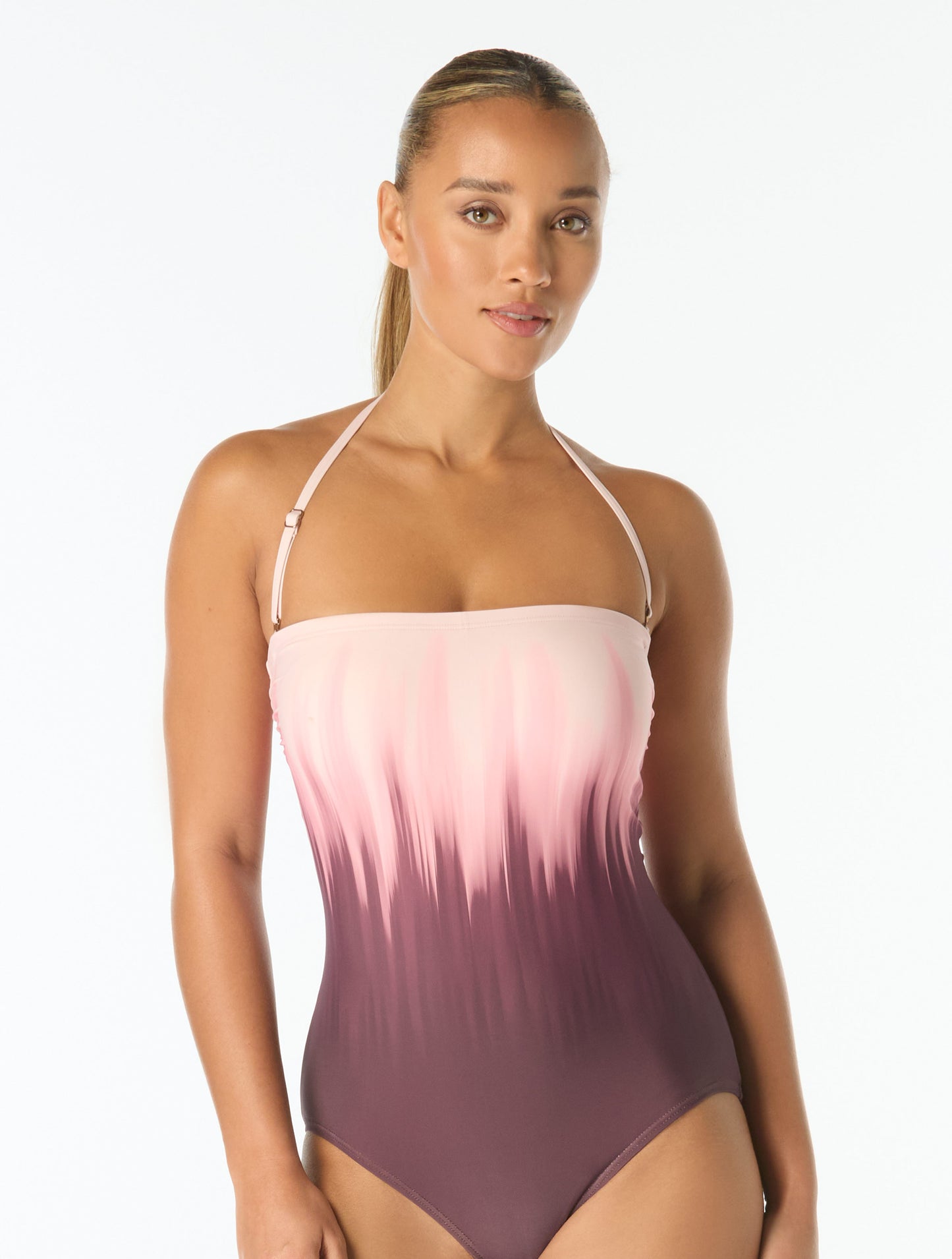 Carmen Marc Valvo Underwire Bandeau One Piece Swimsuit - Midnight Ombre