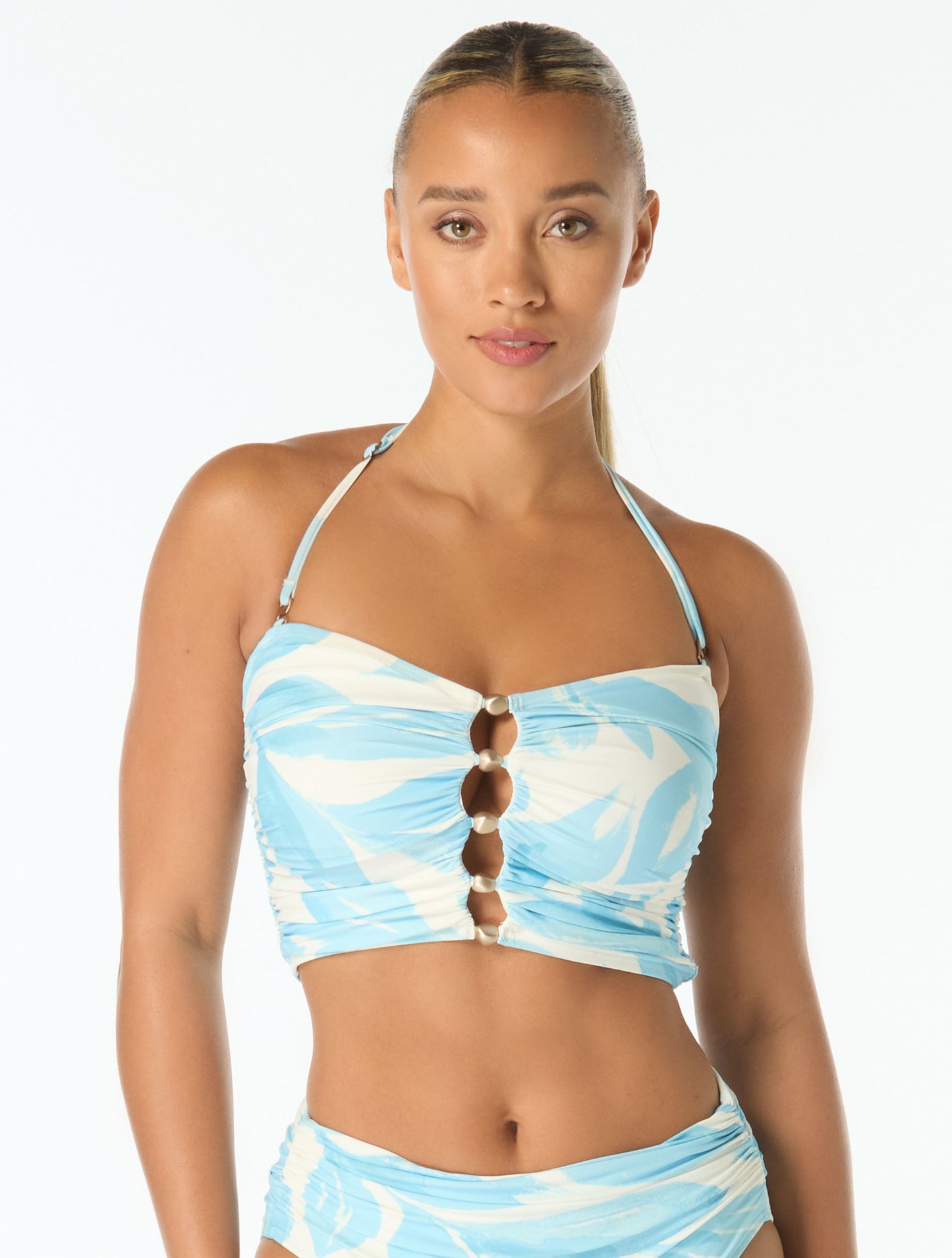Carmen Marc Valvo Bandeau Draped Bikini Top - Tamarindo