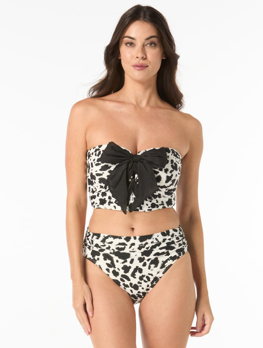 Carmen Marc Valvo Lace Up Bikini Top - Savana Noir