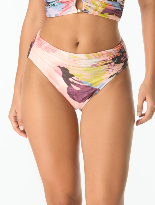 Carmen Marc Valvo Shirred Bikini Bottom - Garden Party