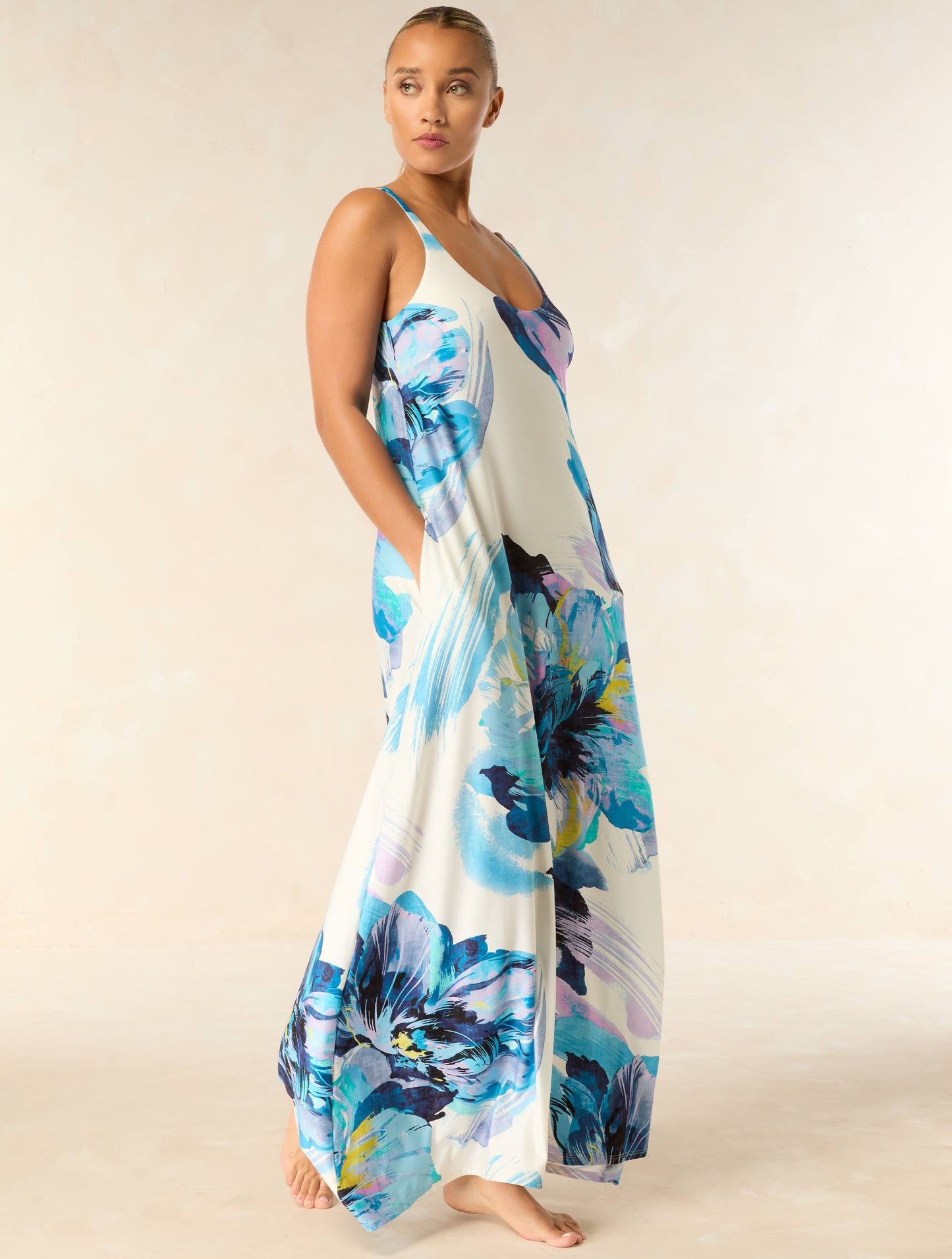 Carmen Marc Valvo Garden Party One Piece & Cover Up Dress Set Bundle
