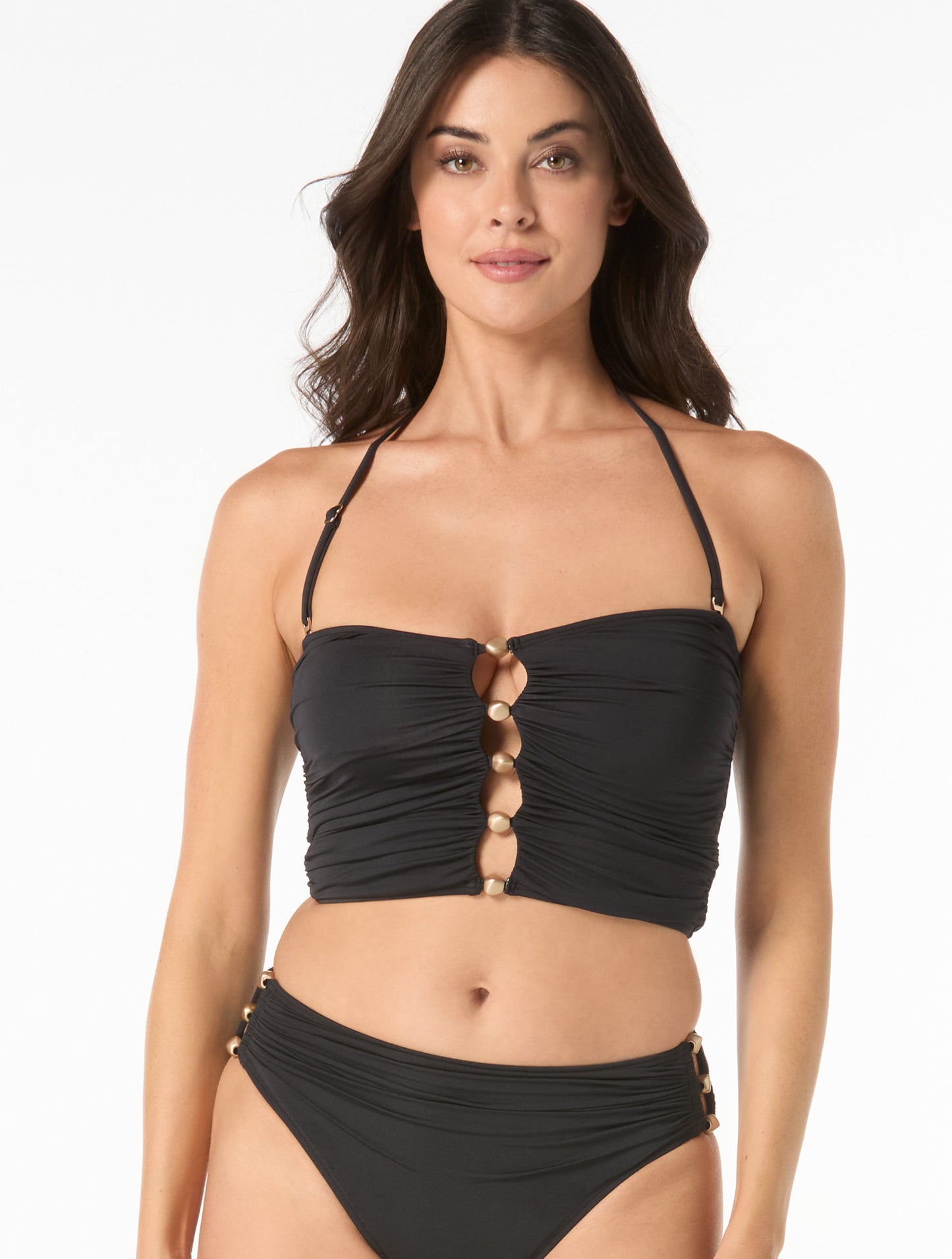 Carmen Marc Valvo Bandeau Draped Bikini top - Amorphic Allure
