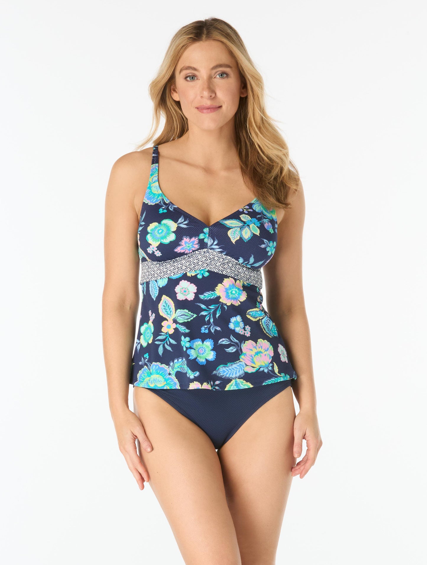 Beach House Adele V-Neck Tankini Top - Diamond Meadows