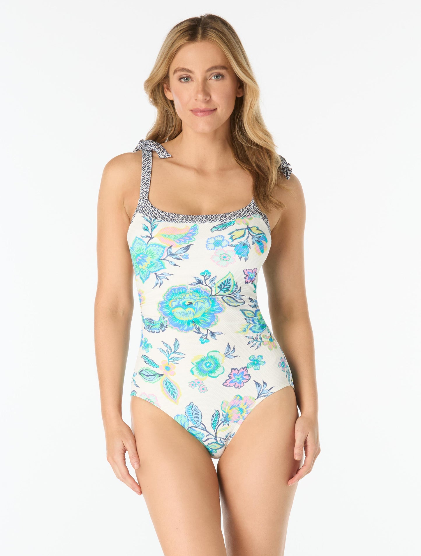 Beach House Brooke Scoop Neck Shoulder Tie One Piece Swimsuit - Diamond Meadows