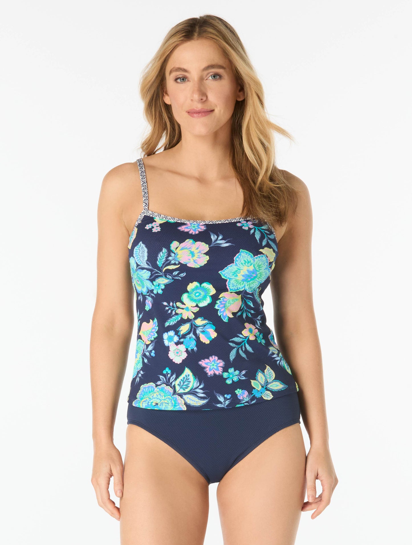 Beach House Lexi Fitted Underwire Textured Tankini Top - Diamond Meadows