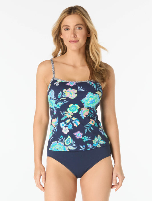 Beach House Lexi Fitted Underwire Textured Tankini Top - Diamond Meadows