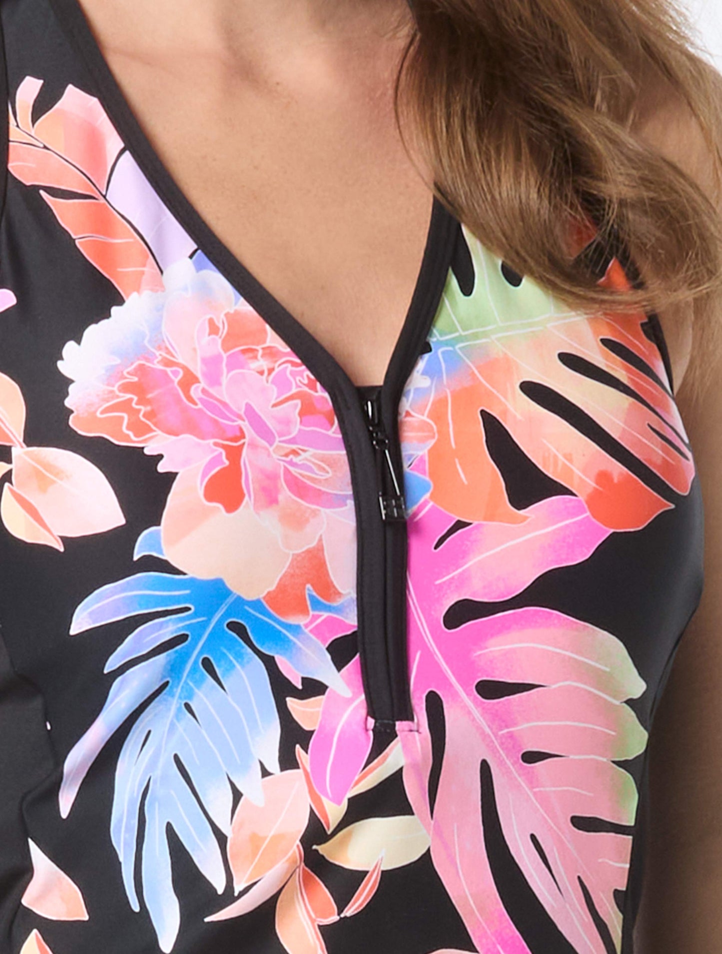 Beach House Tropical Oasis Tankini With Bikini Bottoms And Skort