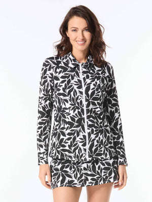 Beach House Karen Textured Zip Front Rash Guard - Key West