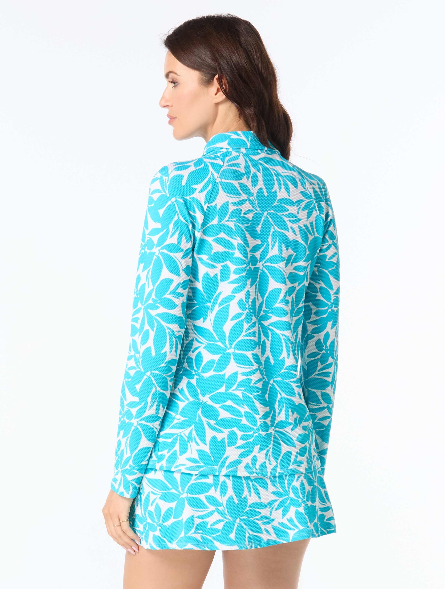 Beach House Karen Textured Zip Front Rash Guard - Key West