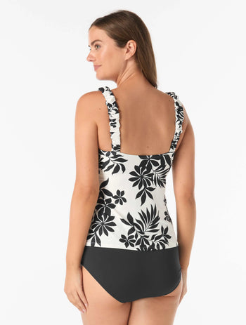 Beach House Swim Tinsley Underwire Tankini Top - Monotone Bouquet - 005 Black/White