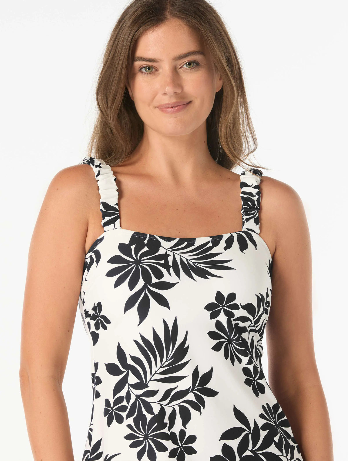 Beach House Swim Tinsley Underwire Tankini Top - Monotone Bouquet - 005 Black/White