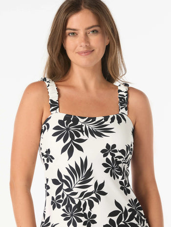 Beach House Swim Tinsley Underwire Tankini Top - Monotone Bouquet - 005 Black/White