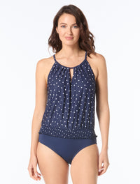 Beach House Jamie Underwire High Neck Tankini Top - Sailor Dot