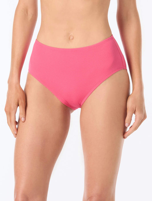 Beach House Emery High Rise Textured Bikini Bottom - Pique Solids - 836 CALYPSO PINK