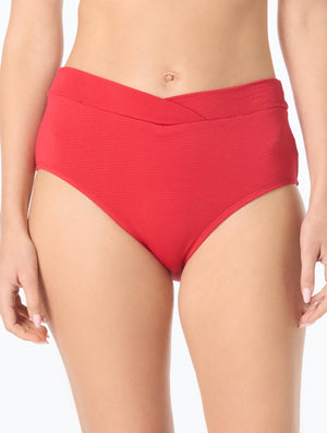 Beach House Swim Letty Crossover Textured Bikini Bottom - Pique Solids