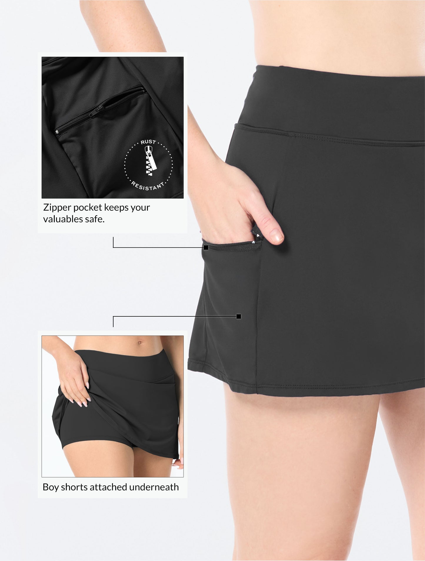 Beach House Emma Pull On Swim Skort - Beach Solids