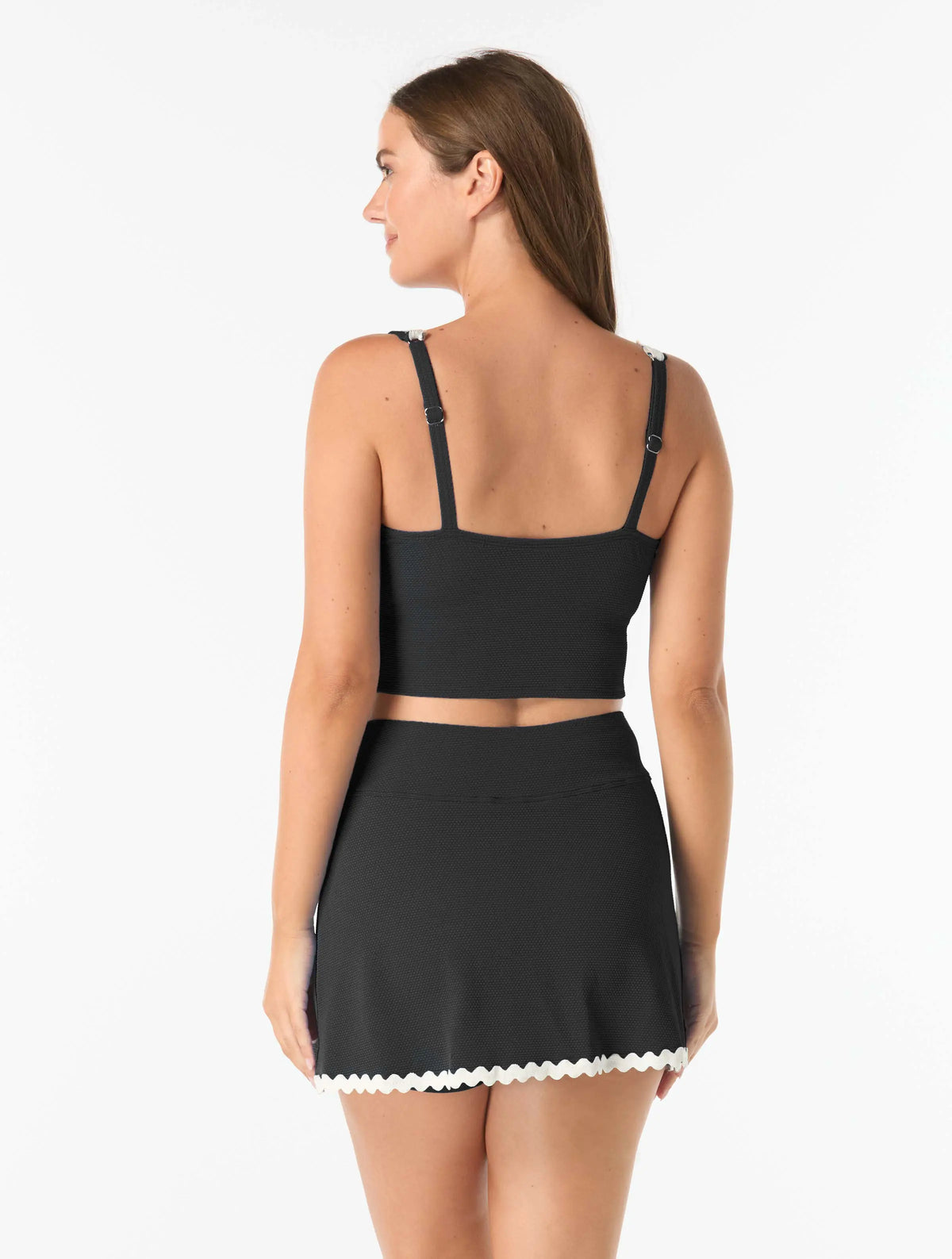 Beach House Swim Jolie Underwire Textured Crop Top - Ric Rac - 001 BLACK