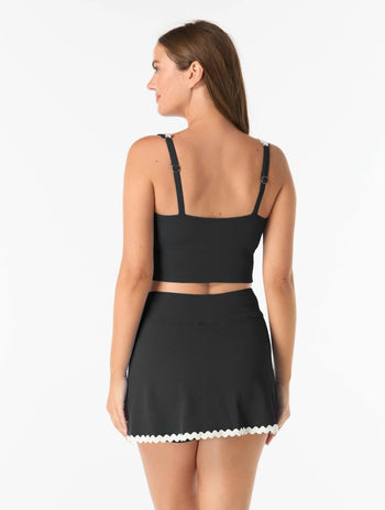 Beach House Swim Jolie Underwire Textured Crop Top - Ric Rac - 001 BLACK