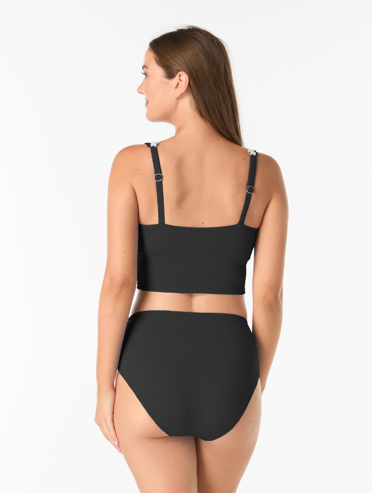 Beach House Swim Jolie Underwire Textured Crop Top - Ric Rac - 001 BLACK