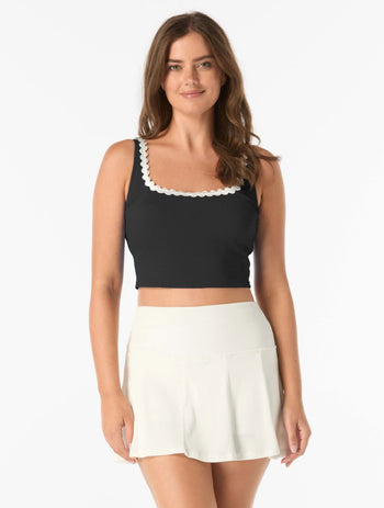 Beach House Swim Jolie Underwire Textured Crop Top - Ric Rac - 001 BLACK