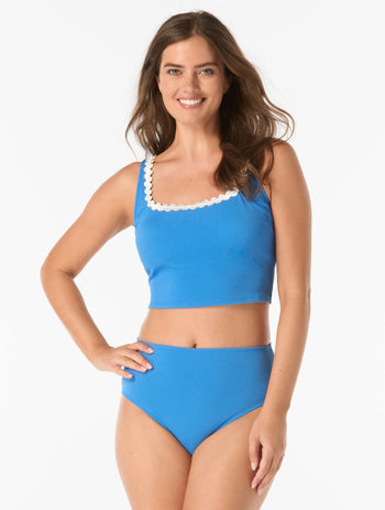 Beach House Swim Jolie Underwire Textured Crop Top - Ric Rac - 866 Denim