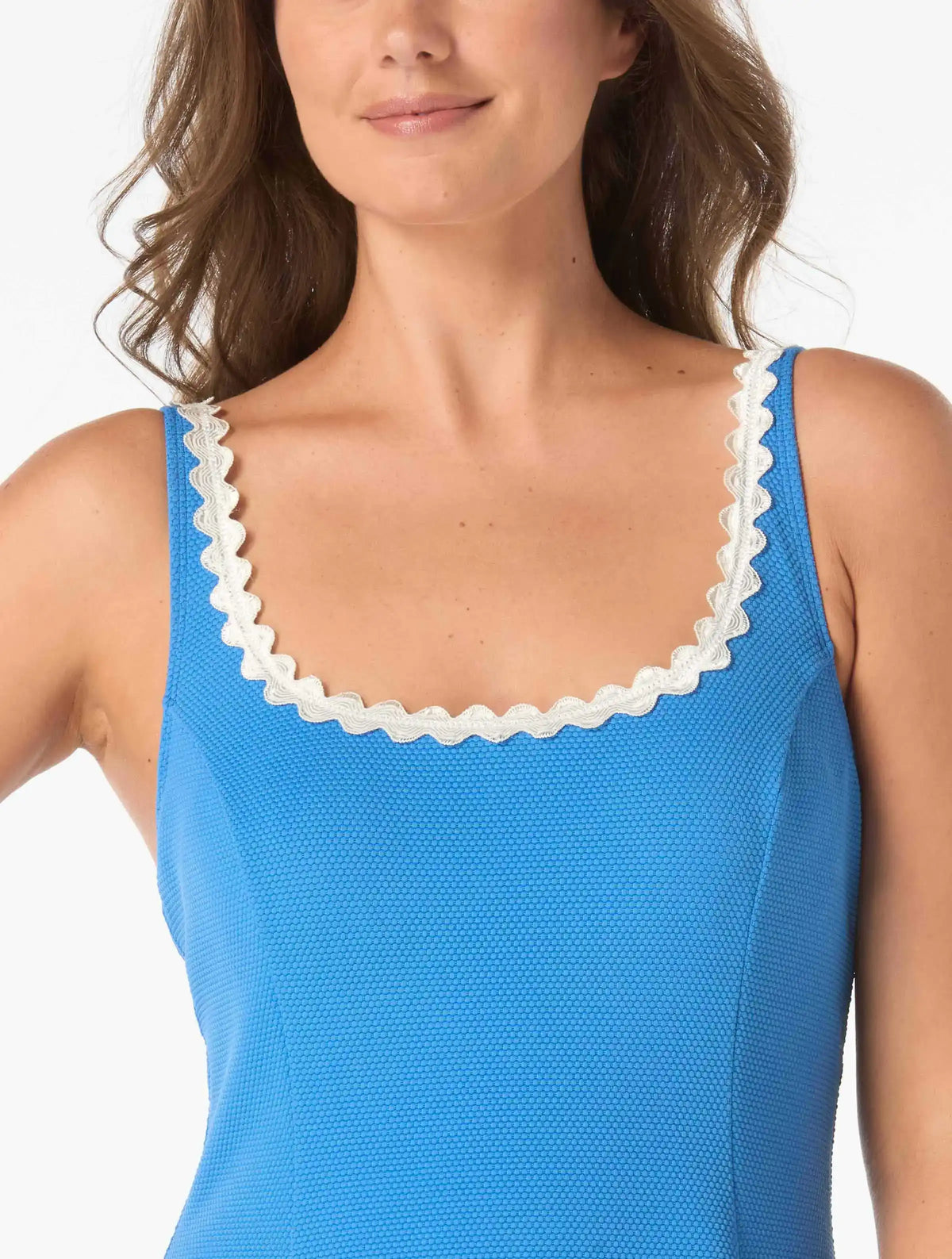 Beach House Swim Textured Summer Underwire Swimdress - Ric Rac - 866 Denim
