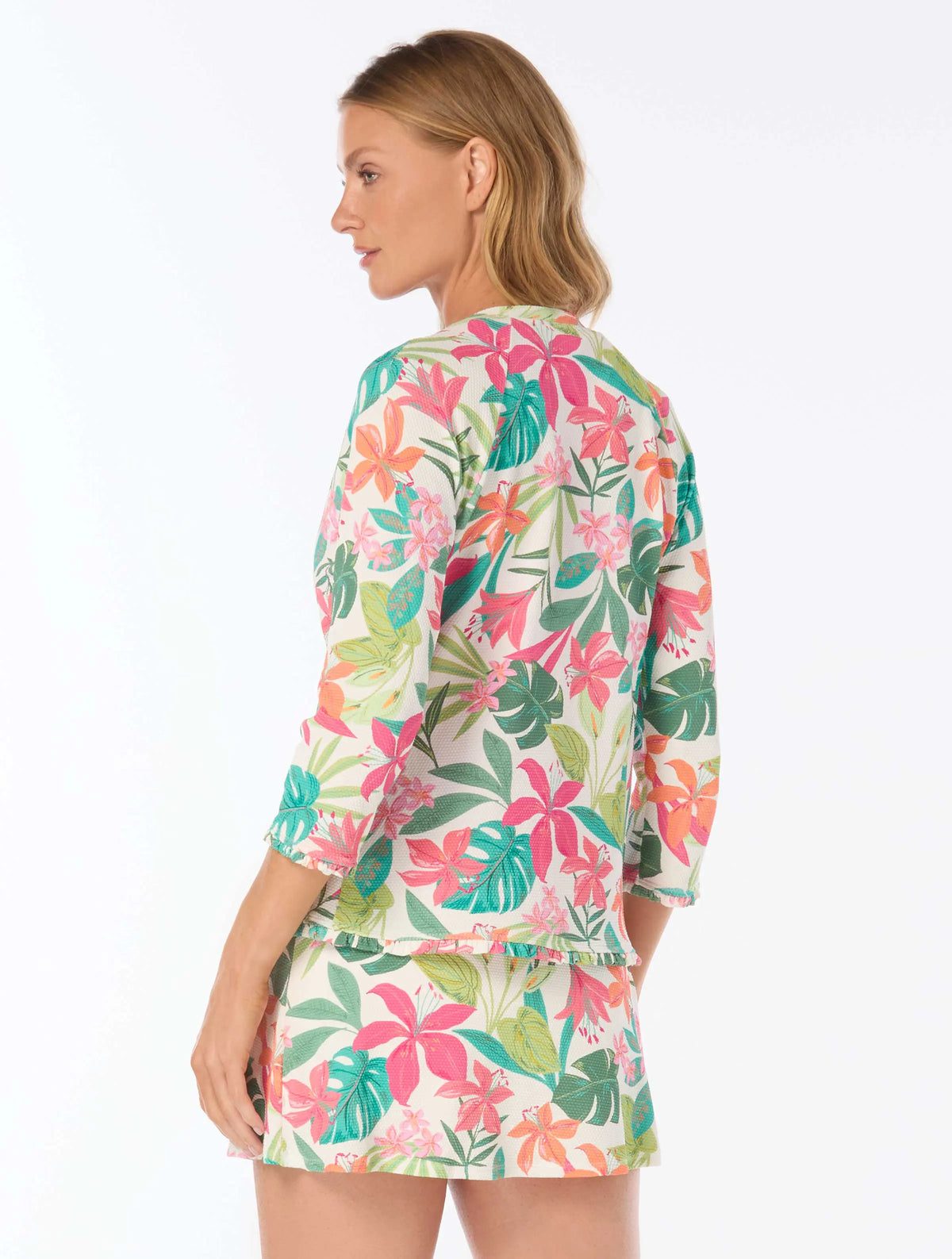 Beach House Celine Zip Up Rash Guard - Tropical Paradise