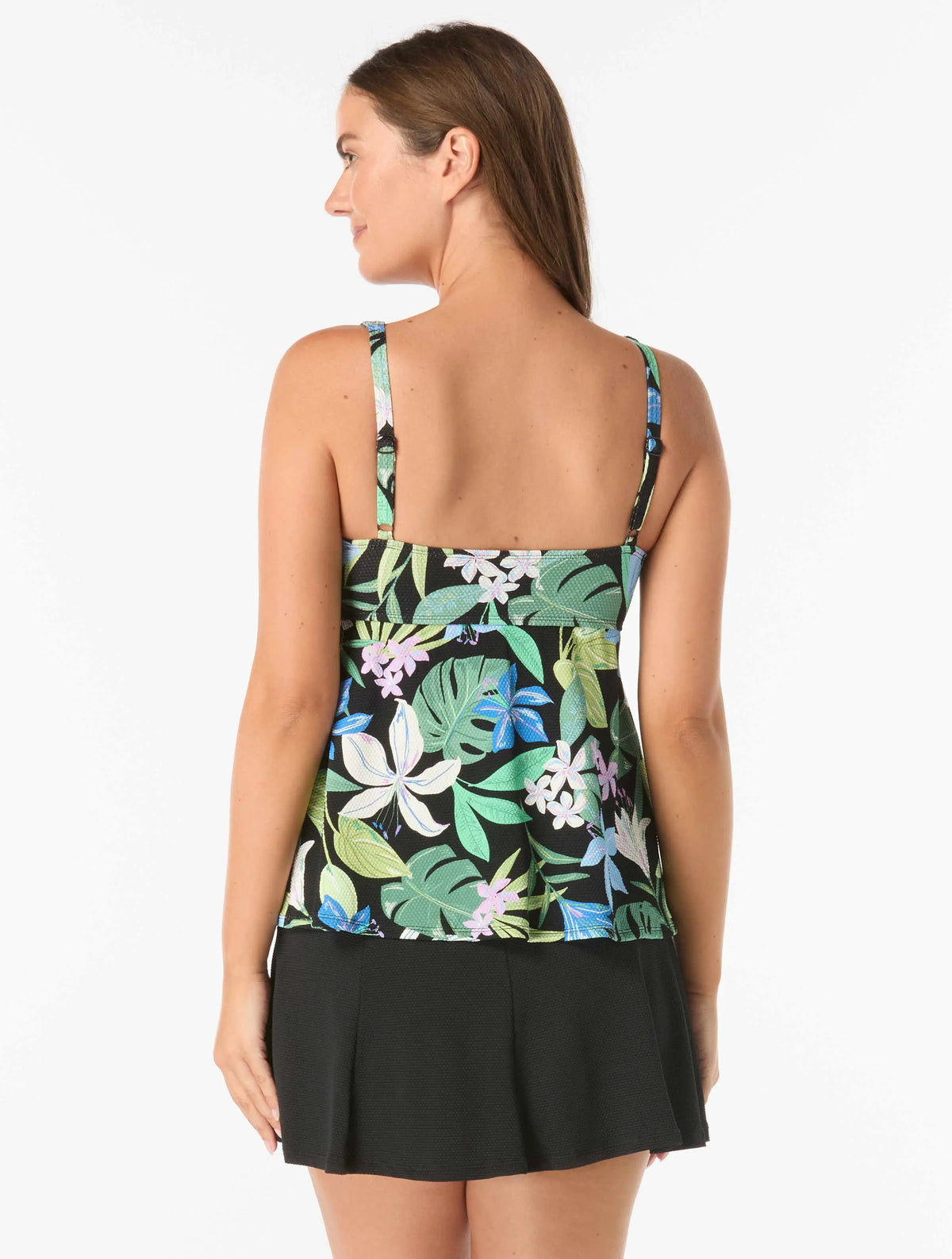 Beach House Willow Textured Twist Underwire Tankini Top - Tropical Paradise