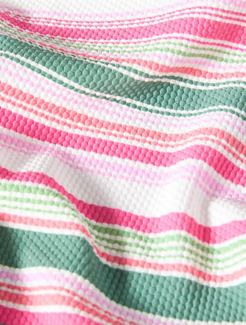Beach House Swim Claire Textured Tankini Top - Oasis Stripe - 100 White