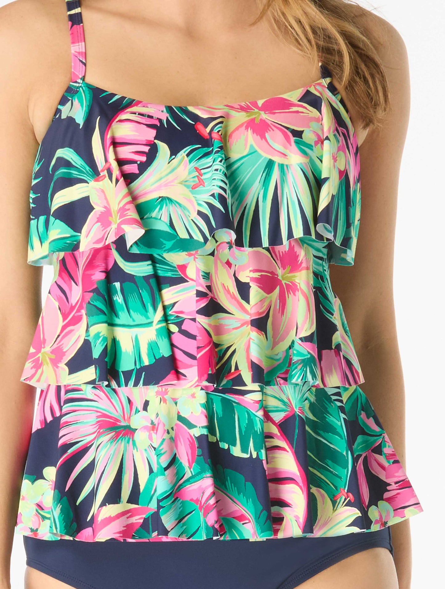 Beach House Jane Ruffle Tiered Tankini Top - Island Rhythm