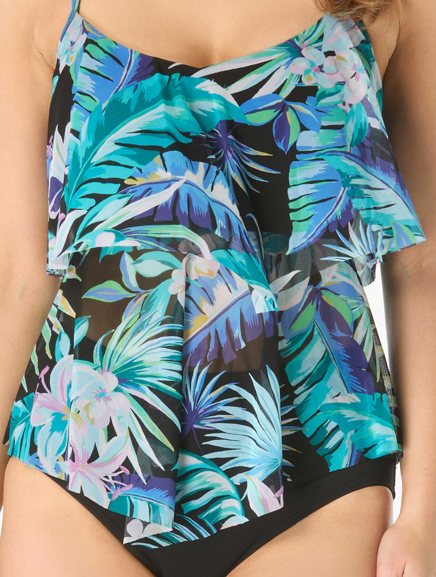 Beach House Portia Mesh Layer Tankini Top - Island Rhythm