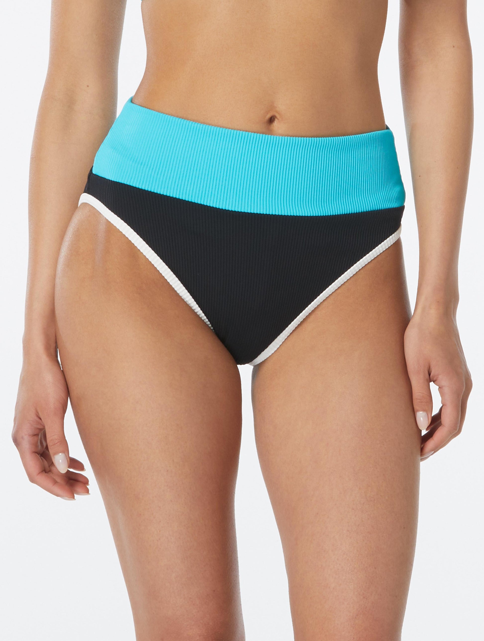 Beach House Sport Gem High Waist Ribbed Bikini Bottom Colorblock