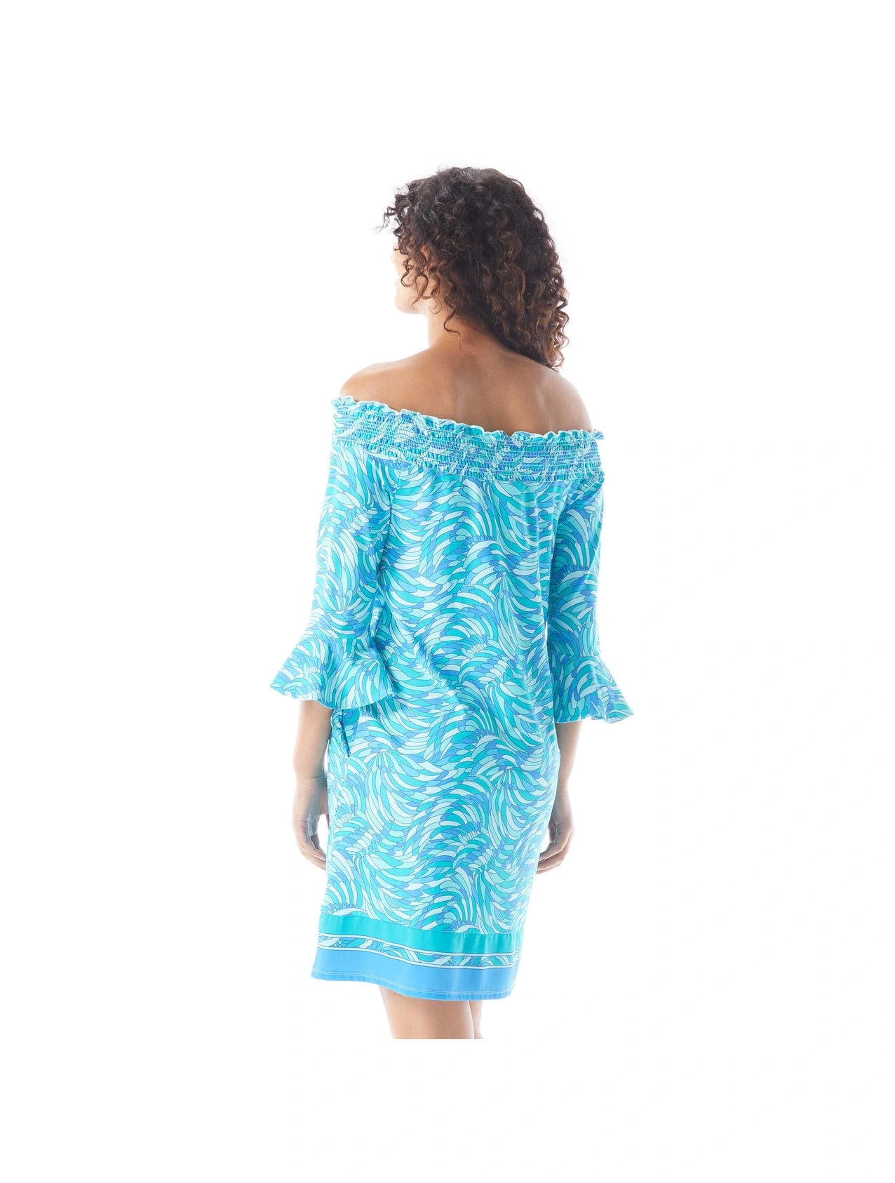 Beach House Style Kelsea Smocked Off the Shoulder Dress - Delray