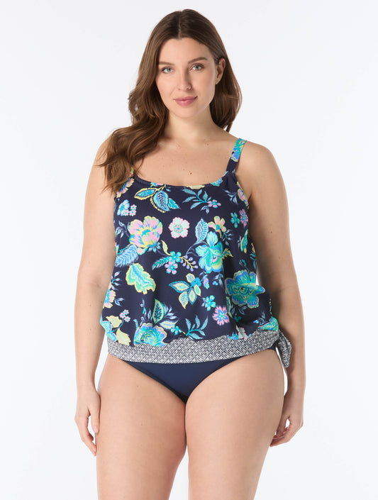 Beach House Plus Sarah Blouson Tankini Top - Saint Lucia