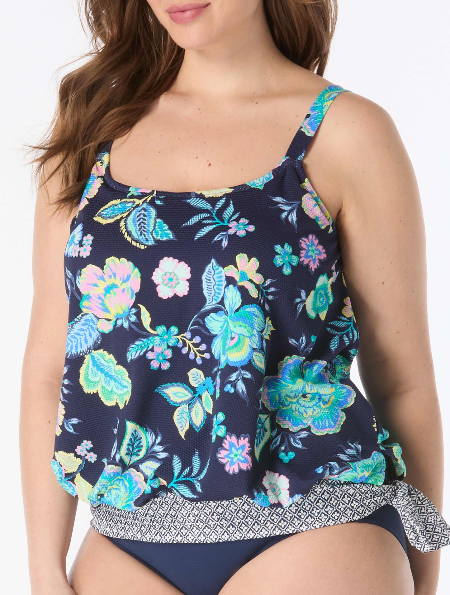 Beach House Plus Sarah Blouson Tankini Top - Saint Lucia